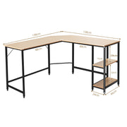 L-Shaped Corner Computer Desk Industrial PC Table Large Workstation with Storage