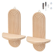 2pcs Wooden Wall Shelf Floating Shelf Home Decor