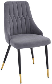 4 Velvet Dining Chairs Gold Tip Legs Beige Grey Blue Black velvet luxury