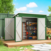 Outdoor Storage Shed, 7.5 x 4.3ft Metal Garden Shed, Green, Refurbished
