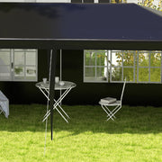 6m x 3m Garden Gazebo Marquee Canopy Party Tent Canopy Patio Black