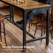 70.9'' Rectangular Bar Table Modern Counter Height Pub Table with Metal Footrest