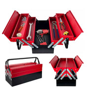 Metal Cantilever Toolbox Heavy Duty 5 Tray Toolbox Storage Tool Box 43x22x21cm