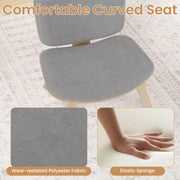 Modern Accent Chair Upholstered Side Chair with Curved Backrest-Natural