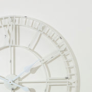 Large white skeleton wall clock 80cm x 80cm iron industrial retro rustic