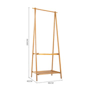 Heavy Duty Wooden Hanging Clothes Garment Rail Corner Open Wardrobe Storage Rack