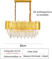 High-end Crystal Chandelier with Adjustable Height for Indoor Lighting 80cm