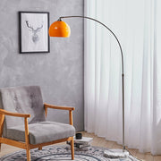 Curved Floor Lamp Standard Living Room Light Retro Domed Shade without LED Bulb
