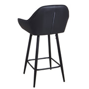 Set of 2 Bar Stools PU Leather Seat Bar Chair for Home Breakfast Kitchen Counter