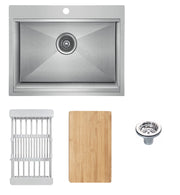 1 Bowl Kitchen Sink Undermount Inset Stainless Steel Drainer Chopping & Waste