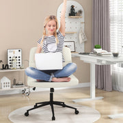 Criss Cross Chair PU Leather Upholstered Cross-legged Office Chair