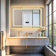 Large LED Bathroom Mirror Lighted Built-in Bluetooth Speaker Anti-Fog Dimmable