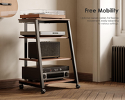 FITUEYES HiFi Rack Record Player Turntable Stand 4 Tier Walnut Audio Stand