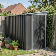 4 x 9ft Lean to Garden Metal Shed Ventilated Tool Storage House Waterproof Sheds