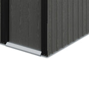4.3 x 4.3ft Garden Storage Shed with Sliding Door Outdoor Patio Grey Wood Grain