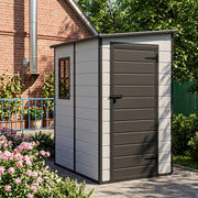 5X4FT Plastic Garden Shed Outdoor Tool Storage Sheds Lockable House with Window