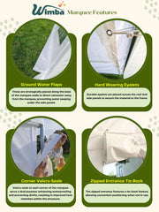 Marquee Gazebo HEAVY DUTY COMMERICAL PE 220gsm 4x6 4x8 5x10 6x12