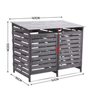 Double Wooden Wheelie Bin Store Outdoor Garden Storage Dustbin Shed