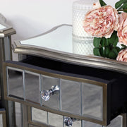 Pair mirrored bedside tables bedroom living room furniture French shabby chic