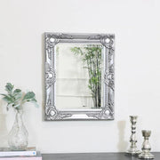 silver wall mounted mirror vintage style home hallway home furniture accessory