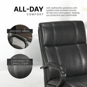 True Innovations Mid Back Manager Office Chair Grey Memory Foam PU Leather