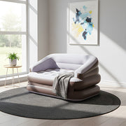 Inflatable Couch Sofa Bed, Flocked Air Mattress Bed with Armrest, Double Size