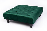 Large Square Footstool Coffee Table Upholstery Fabric Footstools Matching Button