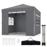 Gazebo 3x3m Pop Up Commercial Gazebo Canopy Sidewall Market Stall Marquee Shade