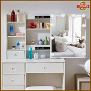 Dressing Table With Led Light, Drawers Vanity Makeup Sliding Mirror Desk Stool