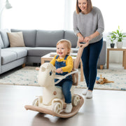 5 in 1 Baby Rocking Horse Ages For 1-6 with Push Handle,Backrest & Balance Aknzv