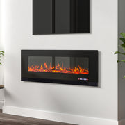 50In Inset Media Electric Heater LED Fireplace Wall Mounted Inset Standing Fire