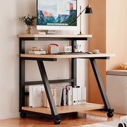 Computer Desk w/ Bottom Shelf,Rolling Study Desk PC Laptop Table for Home Office