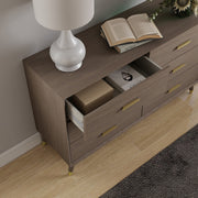 Large 6 Drawer Chest Of Drawers & Pair of 3 Drawer Bedside Tables - Oslo Dark Wo