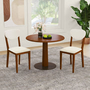Sherpa Dining Chairs Set of 2 Modern Dining Chair w/Padded Seat-Walnut
