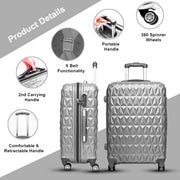 Hard Shell PC+ABS Cabin Suitcase 4 Wheel Travel Luggage Trolley Lightweight Case