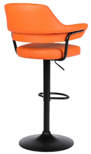 SET OF 2 PLUSH BAR STOOLS, GAS LIFT, BREAKFAST KITCHEN BAR PADDED ARMS & BACK