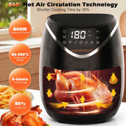 2.8L Mini Air Fryer 800W Low Fat Oil free Healthy Oven Frying Kitchen Cooker