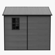 8x8FT Plastic Garden Shed Outdoor Tool Storage House with Floor & Lockable Doors
