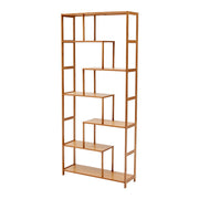 Tall Bookcase Free Standing Storage Shelving Open Wooden Bookshelf Room Divider