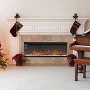 UK Electric Fireplace LED Mantel Wall Recessed Inset Fire 3-Sided Panoramic 50