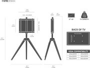 FITUEYES Tripod TV Stand SALE! Picasso Series 37-65 Inch Easel Walnut Wood Black