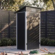 Metal Garden Shed 3X2FT Pent Roof Outdoor Tool Storage House with Lockable Door
