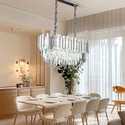 Luxury Crystal Chandelier for Dining Room,10 Lights Modern Crystal Pendant Light