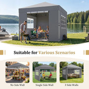 Gazebo 3x3m Pop Up Commercial Gazebo Canopy Sidewall Market Stall Marquee Shade