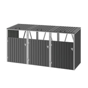 Triple Wheelie Bin Storage Metal Store Cover Garden Rubbish Dustbin 3 Shed Cabin