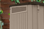 Large Keter MIDI Garden 880L Storage Box Beige Shed Outside Store Bike Bin Tool