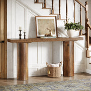 63-Inch Console Table, Farmhouse Narrow Entryway Sofa Table For Living Room