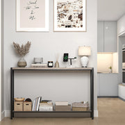 Console Table 2‑Tier Rustic Sofa Table with Open Storage Slim Entryway Tables