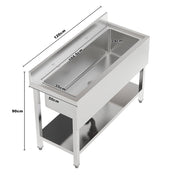 Commercial Sink Kitchen Stainless Steel Single Bowl Catering Hand Wash & Shelf