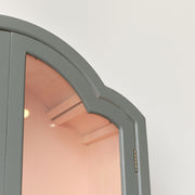 Arched Sage Green & Peach Wall Cabinet 79cm x 57cm